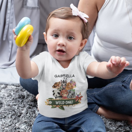 T-shirt Pour Les Tous Petits Mignon Sauvageon Animaux de la Jungle 