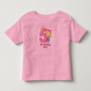 T-shirt Pour Les Tous Petits Mignonne 5e anniversaire Fête de fille