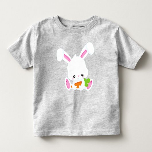 T-shirt Pour Les Tous Petits Mignonne Lapin, Lapin Blanc, Petite Lapin, Carotte (Devant)