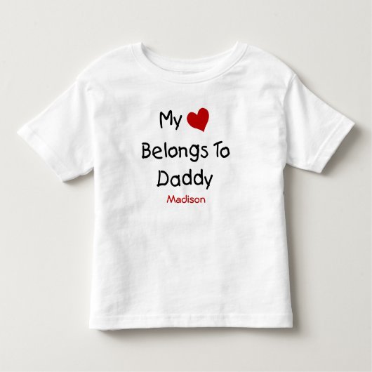 T-shirt Pour Les Tous Petits Mignonne Mon Coeur Appartient à Daddy Baby Bodysui (Devant)