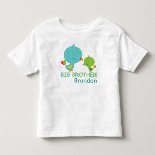 T-shirt Pour Les Tous Petits Mignonne Oiseaux Big Brother Toddler Fine Jersey T