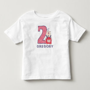 T-shirt Pour Les Tous Petits Mignonne ours 2ème anniversaire avec le nom bébé T