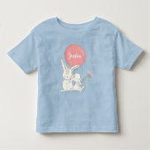 T-shirt Pour Les Tous Petits Mignonne petite fille lapin avec nom (Devant)