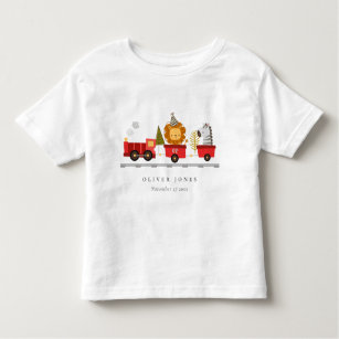 T-shirt Pour Les Tous Petits Mignonne Red Woodland Animal Train N'Importe Quel 