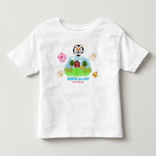 T-shirt Pour Les Tous Petits Mignons Animaux de Fête de Ferme Rustique Appelés