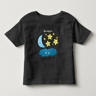 T-shirt Pour Les Tous Petits Mignons étoiles chantant, lune et bande dessinée d