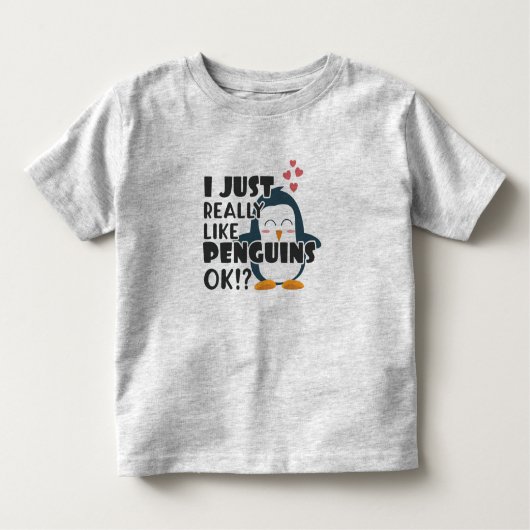 T-shirt Pour Les Tous Petits Mignons Penguins J'Aime Vraiment Les Pingouins D'A (Devant)