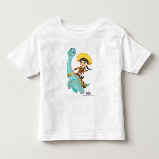 T-shirt Pour Les Tous Petits Min & Clover | Joyeuse Cowgirl & Brontosaurus Ride (Devant)