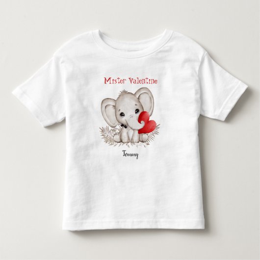 T-shirt Pour Les Tous Petits Mister Valentine Personnalisé Petit garçon Toddler (Devant)
