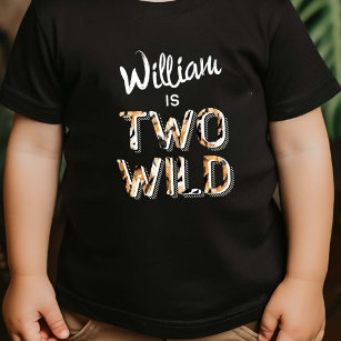 T-shirt Pour Les Tous Petits Modern Two Wild Simple Safari Thème 2ème anniversa