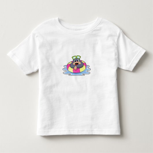 T-shirt Pour Les Tous Petits Mole à nager avec anneau de nage.PNG (Devant)