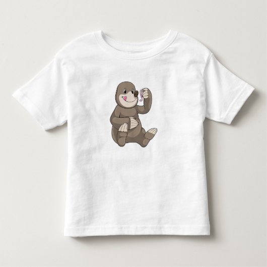 T-shirt Pour Les Tous Petits Mole avec ver de terre (Devant)