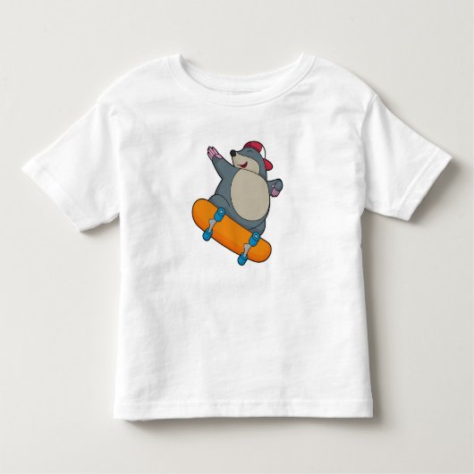 T-shirt Pour Les Tous Petits Mole en skate avec skateboard (Devant)