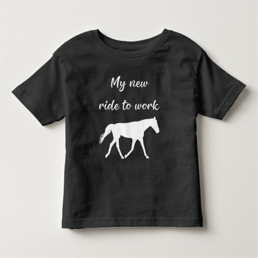 T-shirt Pour Les Tous Petits Mon nouveau voyage au travail en cheval drôle (Devant)