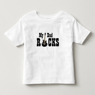 T-shirt Pour Les Tous Petits "Mon père est à la roche !" avec guitare électr