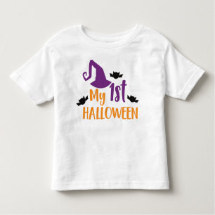 T-shirt Pour Les Tous Petits Mon premier Halloween, sorcière Casquette, Casquet