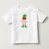 T-shirt Pour Les Tous Petits Monogram Christmas Elf Red Green Kids (Devant)