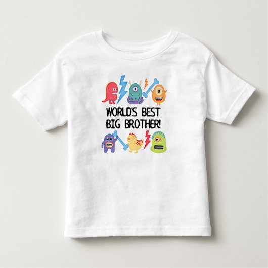 T-shirt Pour Les Tous Petits Monsters World's Best Big Brother (Devant)