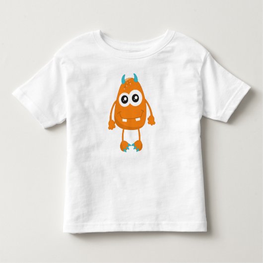 T-shirt Pour Les Tous Petits Monstre mignon, Monstre Orange, Monstre Amusant, C (Devant)