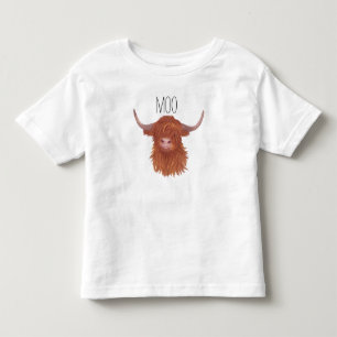 T-shirt Pour Les Tous Petits Moo Highland Cow, Scottish Cow 