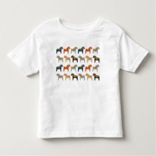 T-shirt Pour Les Tous Petits Motif d'art populaire suédois Dala Horse