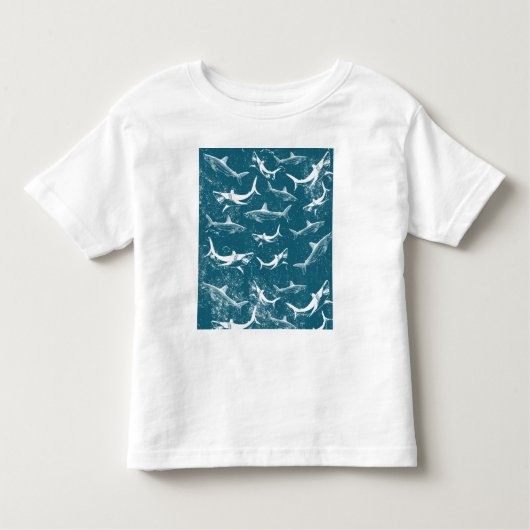T-shirt Pour Les Tous Petits Motif requin bleu en détresse (Devant)