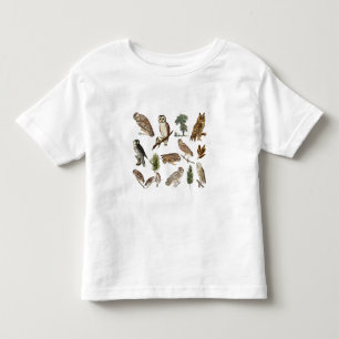 T-shirt Pour Les Tous Petits Motif vintage de la forêt de Owl