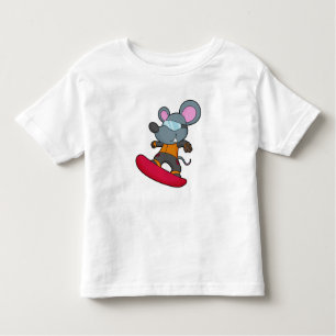 T-shirt Pour Les Tous Petits Mouse as Snowboarder