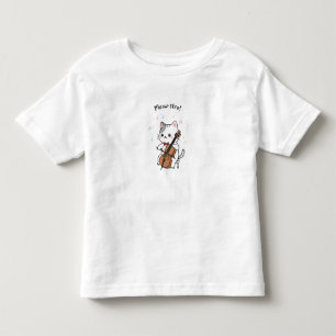 T-shirt Pour Les Tous Petits Musicienne au Violoncelle, Chat Mignon