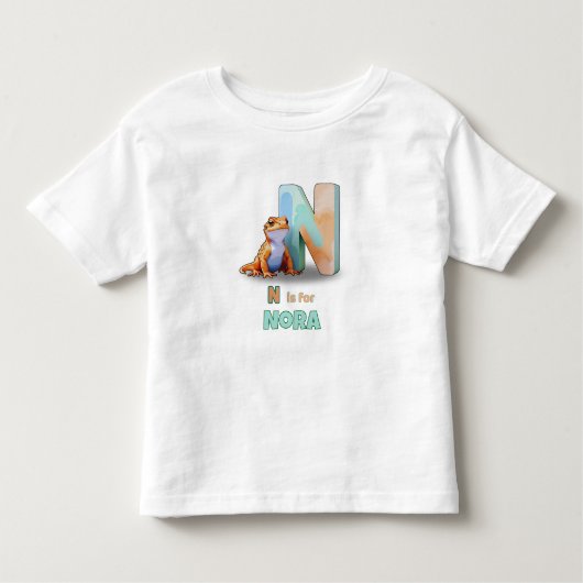 T-shirt Pour Les Tous Petits N is for Nora - Personalized Toddler Tee (Devant)