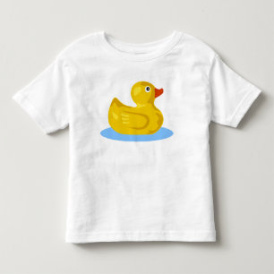 T-shirt Pour Les Tous Petits Natation mignonne en caoutchouc jaune mignonne de