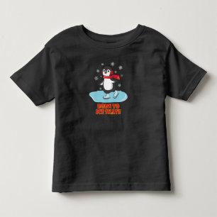T-shirt Pour Les Tous Petits Né À Patinage Sur Glace Patinage Cute Penguin