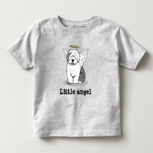 T-shirt Pour Les Tous Petits Nice Angel Old English Sheepdog (Gris 1) - mignon