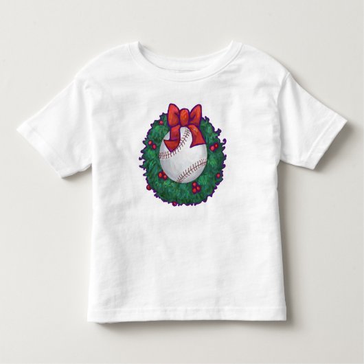 T-shirt Pour Les Tous Petits Noël de baseball (Devant)