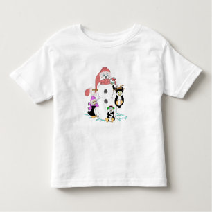 T-shirt Pour Les Tous Petits Noël Du Snowman Et Des Pingouins
