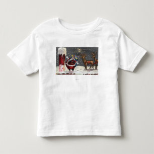 T-shirt Pour Les Tous Petits Noël GreetingSanta et cheminée
