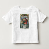 T-shirt Pour Les Tous Petits Noël GreetingSanta et tourne-disque (Devant)