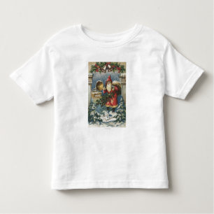 T-shirt Pour Les Tous Petits Noël GreetingSanta et tourne-disque