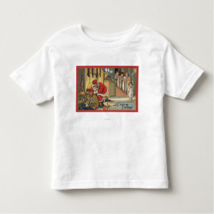T-shirt Pour Les Tous Petits Noël GreetingSanta retirant des cadeaux