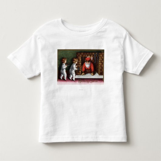 T-shirt Pour Les Tous Petits Noël GreetingSanta venant cheminée (Devant)