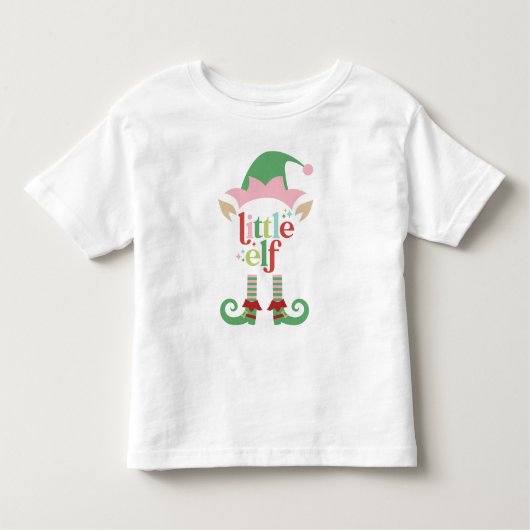 T-shirt Pour Les Tous Petits Noël Retro Pastel | Petit Elfe (Devant)