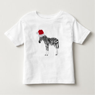 T-shirt Pour Les Tous Petits Noël Zebra Funny Animal avec Santa Hat