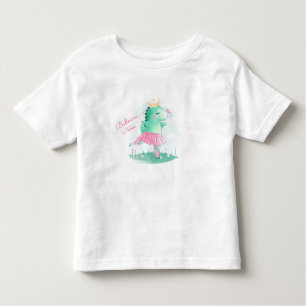 T-shirt Pour Les Tous Petits Nom animal Script rose fille Ballerina