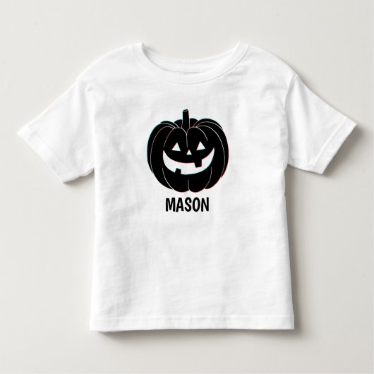 T-shirt Pour Les Tous Petits Nom de citrouille noire mignonne Halloween (Devant)