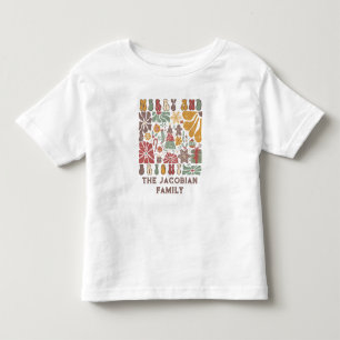 T-shirt Pour Les Tous Petits Nom de famille Année Réunion Boho Floral Noël