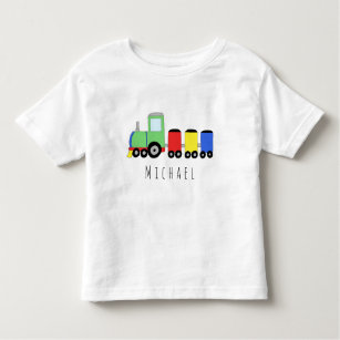 T-shirt Pour Les Tous Petits Nom de la locomotive colorée du garçon personnalis