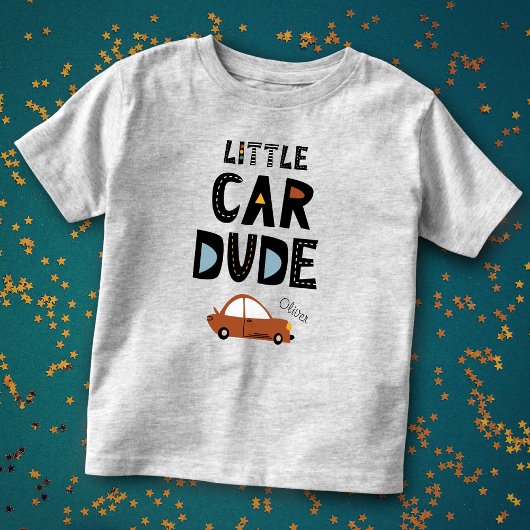 T-shirt Pour Les Tous Petits Nom de prénom de Little Car Dude