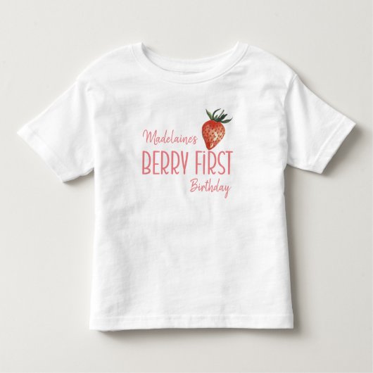 T-shirt Pour Les Tous Petits Nom fraise 1er Berry Premier anniversaire (Devant)