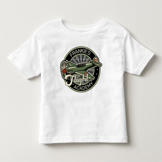 T-shirt Pour Les Tous Petits Nom personnalisé avion de chasse militaire rétro d (Devant)