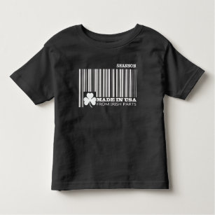 T-shirt Pour Les Tous Petits Nom personnalisé Fun Code à barres St.Patrick's Da